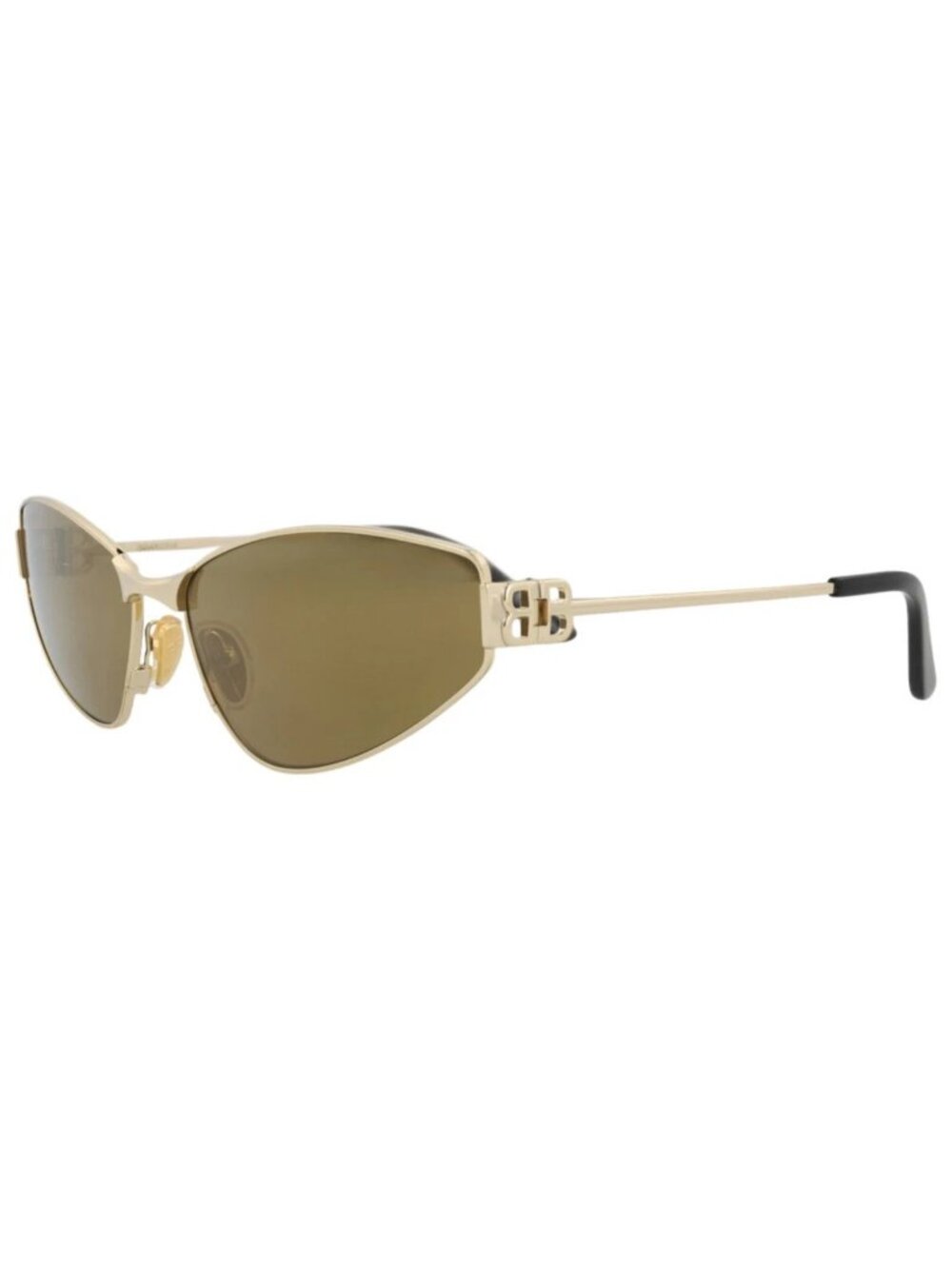 New Balenciaga Women's Sunglasses Cat Eye Metal Frame Gold Gold Bronze